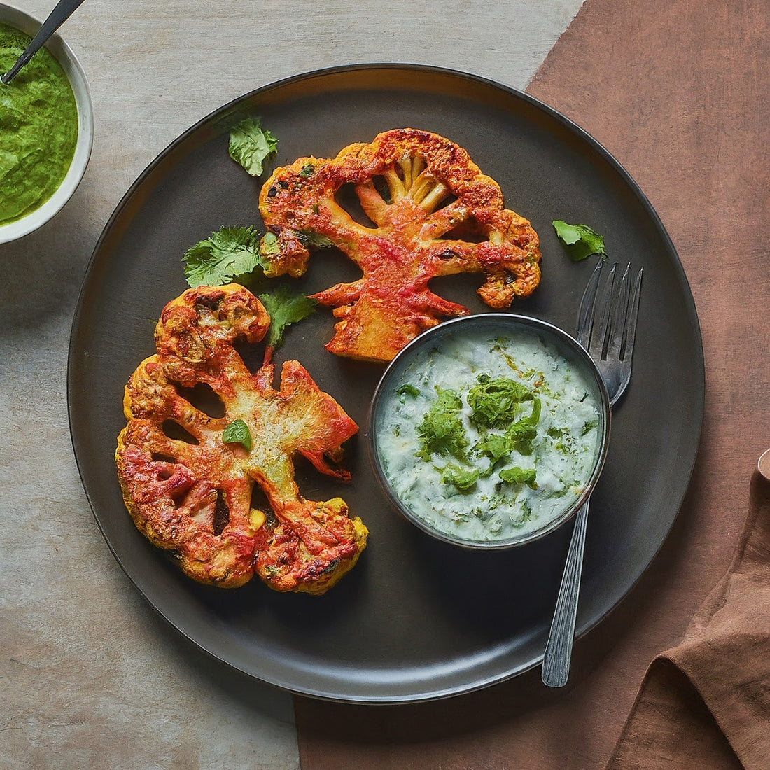 Tandoori Cauliflower Steak with Mint Raita